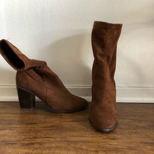Lulu’s Brown Mid Calf Booties
